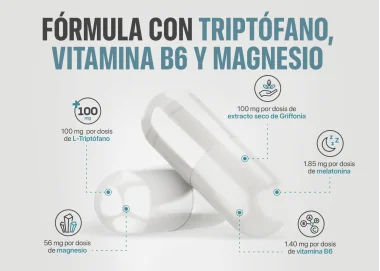 Melatonina con Magnesio, Triptófano, + B6